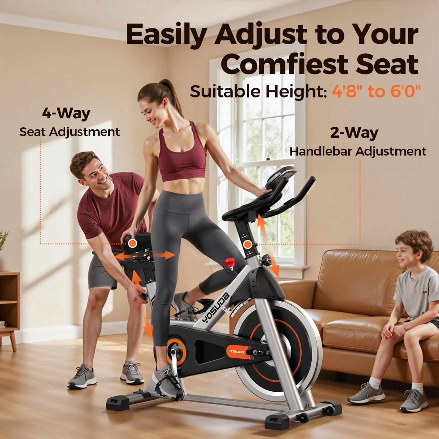 YOSUDA Magnetic Exercise Bike with App Support, 300 lbs Capacity, Ultra-Quiet Operation & Tablet Holder