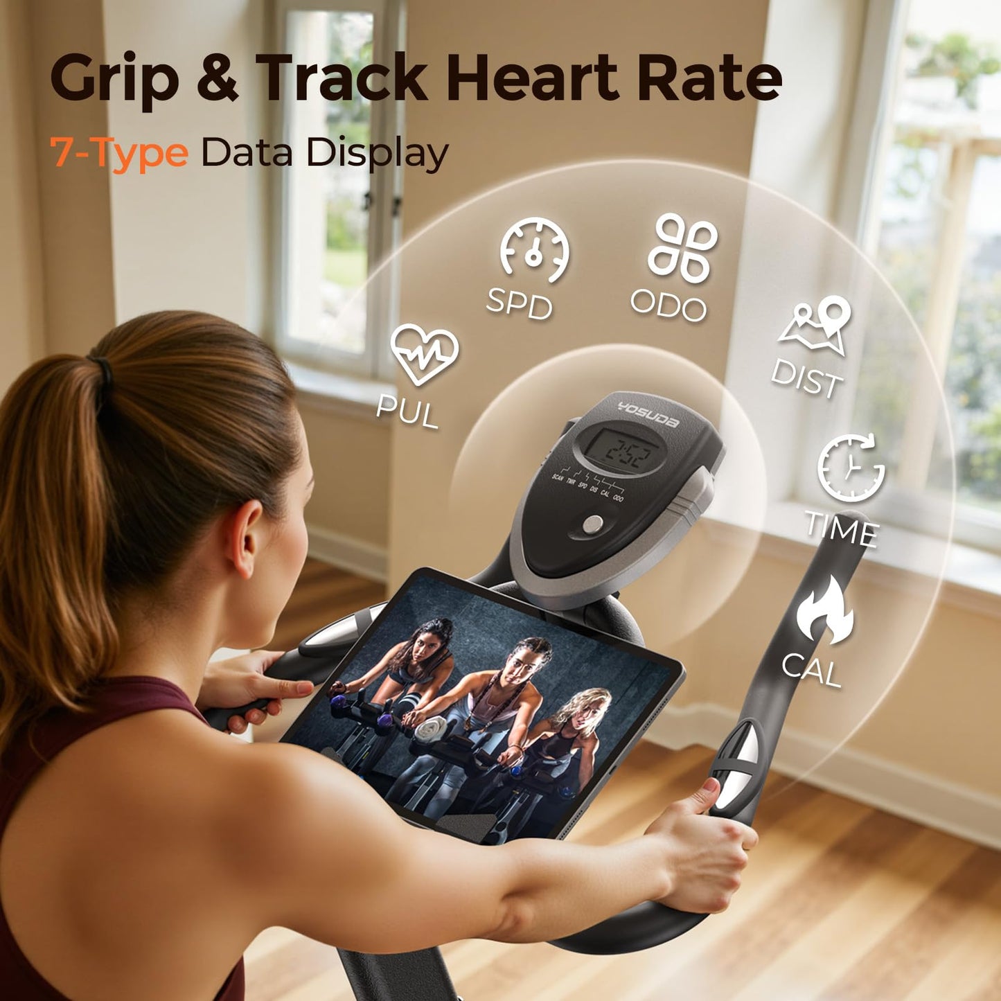 YOSUDA Magnetic Exercise Bike with App Support, 300 lbs Capacity, Ultra-Quiet Operation & Tablet Holder
