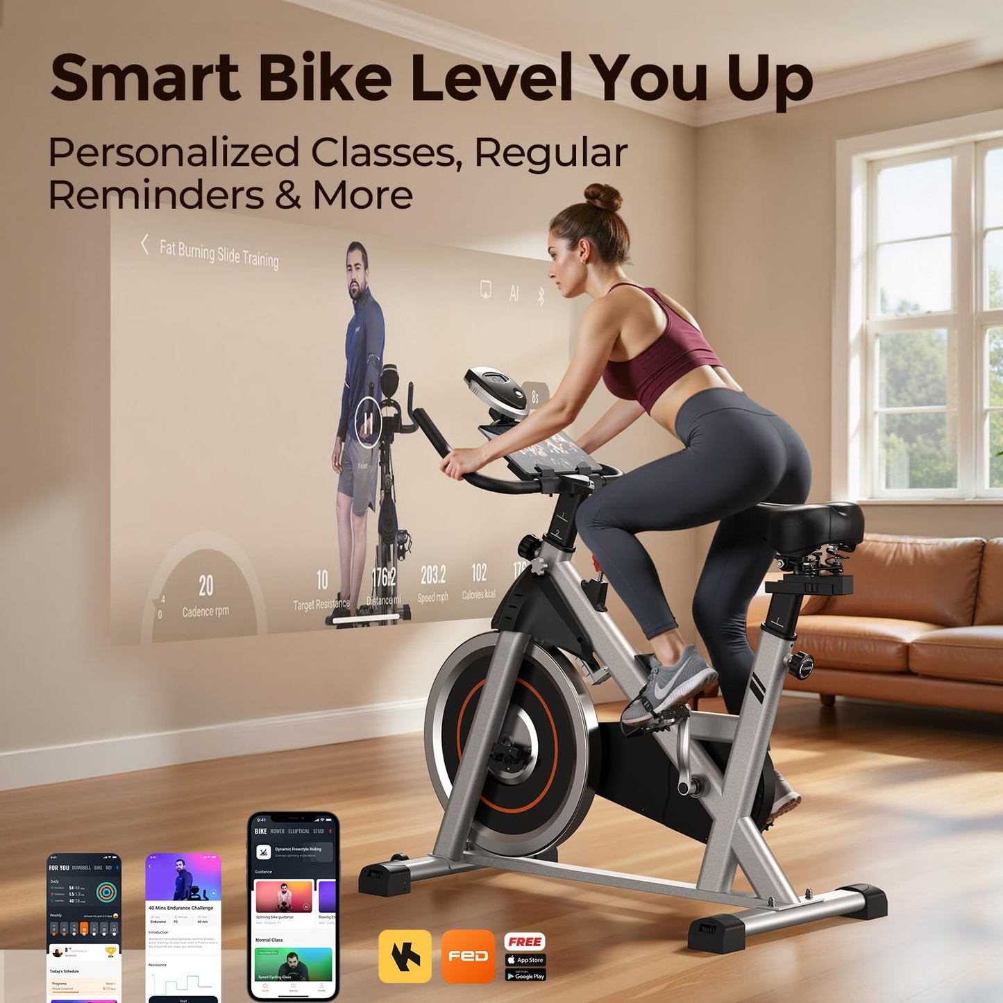 YOSUDA Magnetic Exercise Bike with App Support, 300 lbs Capacity, Ultra-Quiet Operation & Tablet Holder