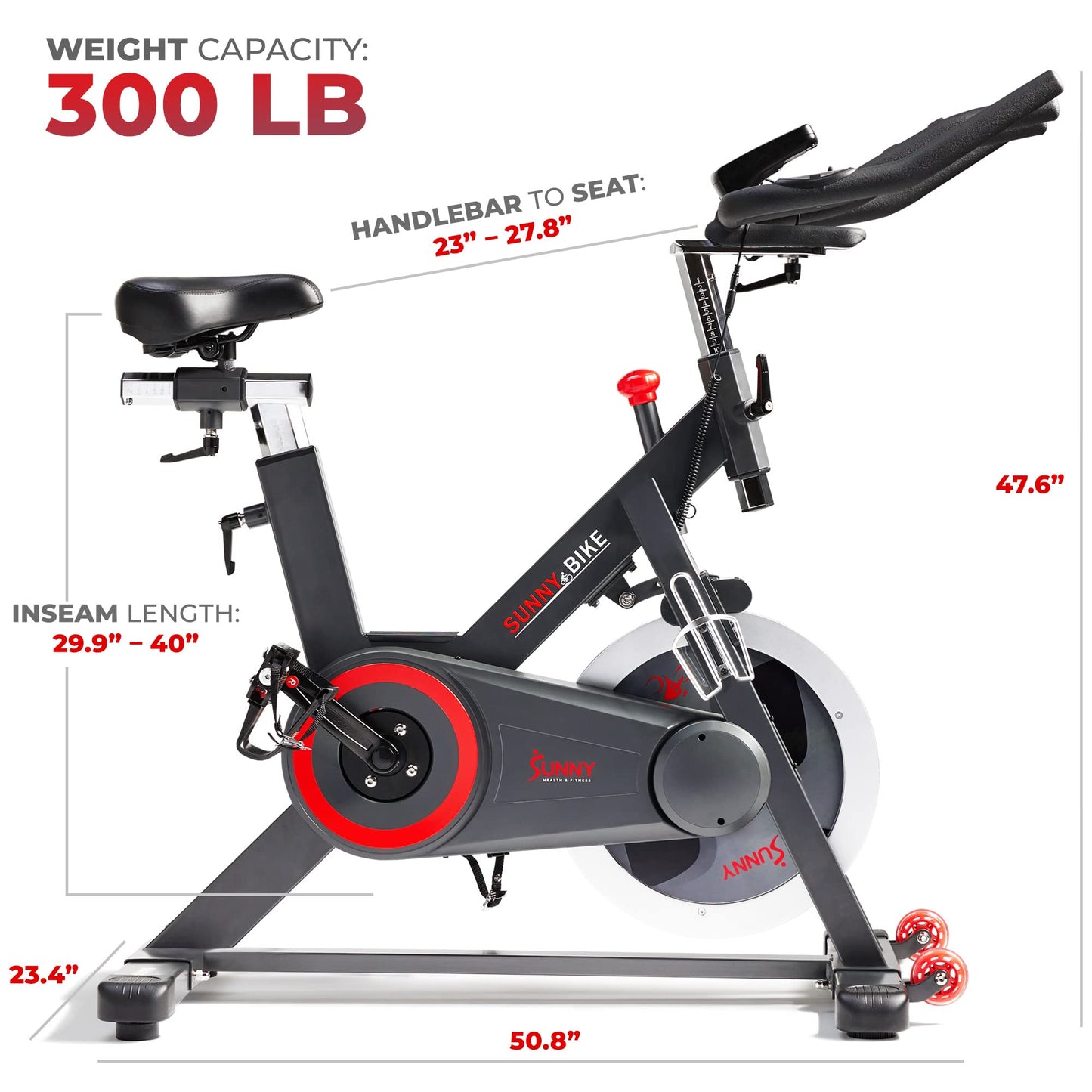 Sunny Health & Fitness Smart Indoor Cycling Bike with SunnyFit App & 44lb Flywheel