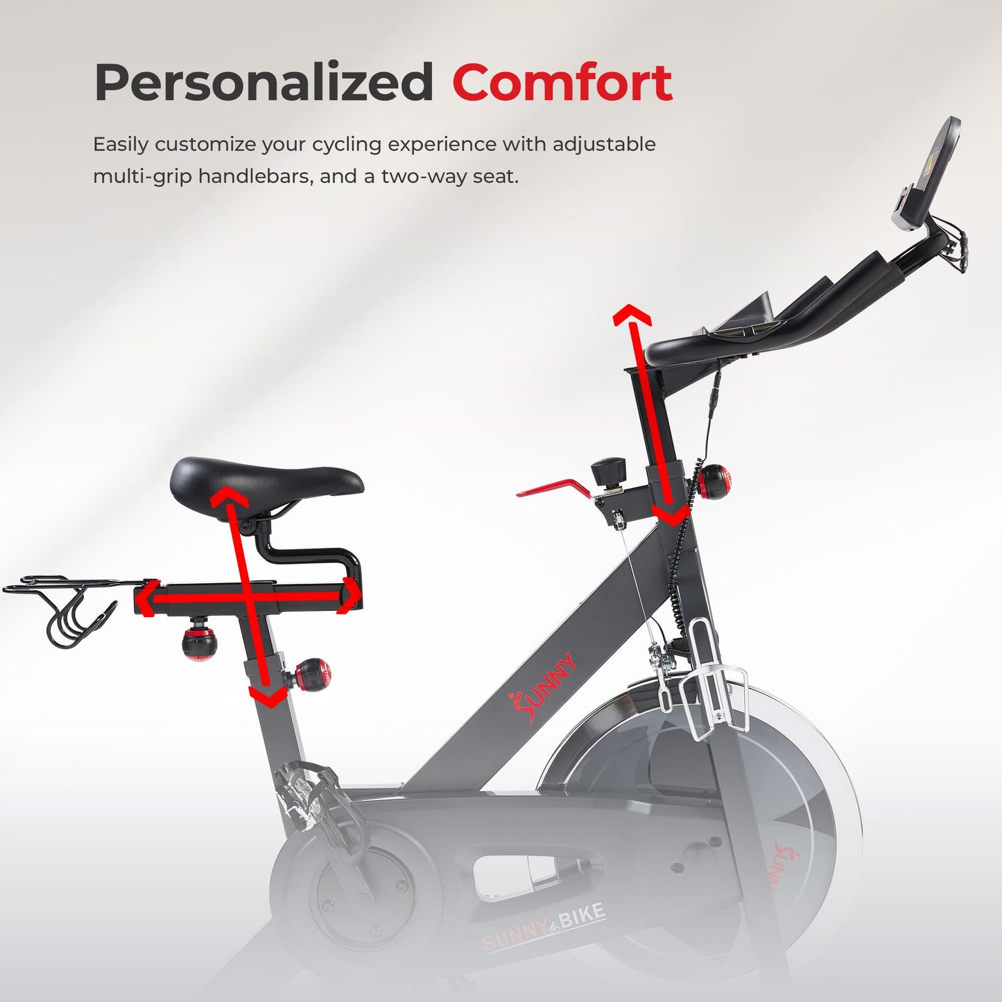 Sunny Health & Fitness Smart Pro Cycling Bike - 40lb Flywheel, Belt Drive, Bluetooth, SunnyFit App Compatible