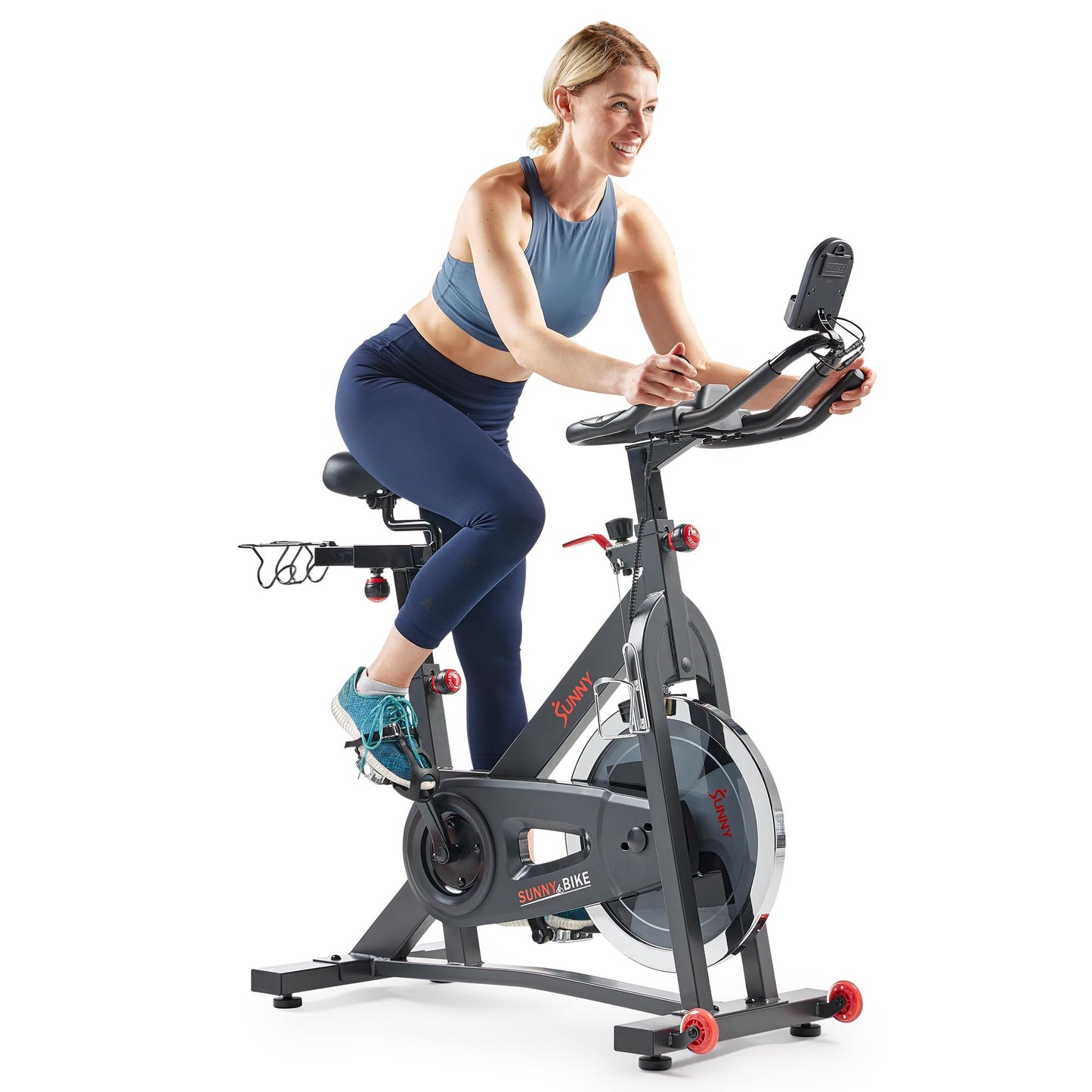 Sunny Health & Fitness Smart Pro Cycling Bike - 40lb Flywheel, Belt Drive, Bluetooth, SunnyFit App Compatible