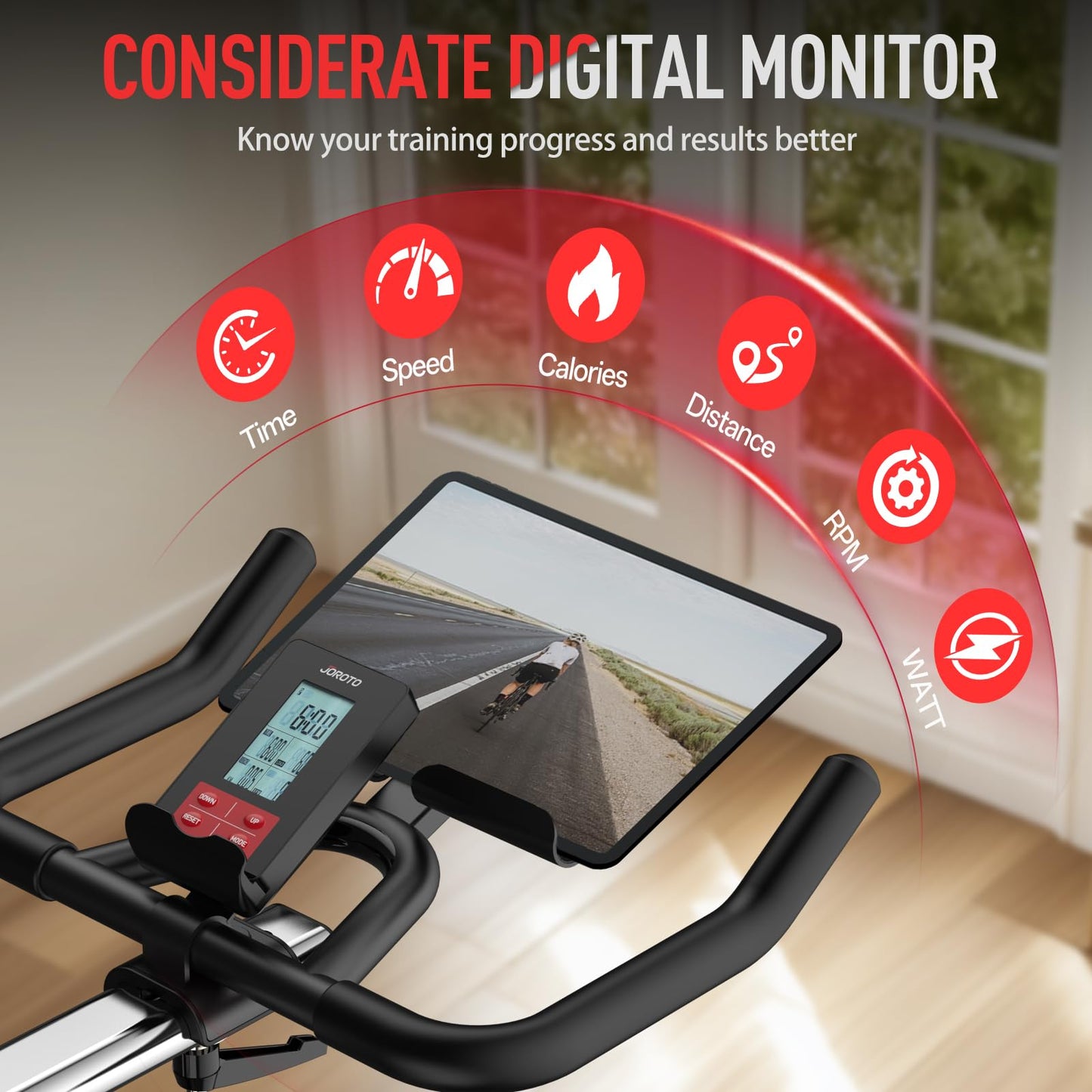 JOROTO X2PRO Magnetic Exercise Bike, 40 lbs Flywheel, App Support, 350 lbs Capacity, Digital Monitor