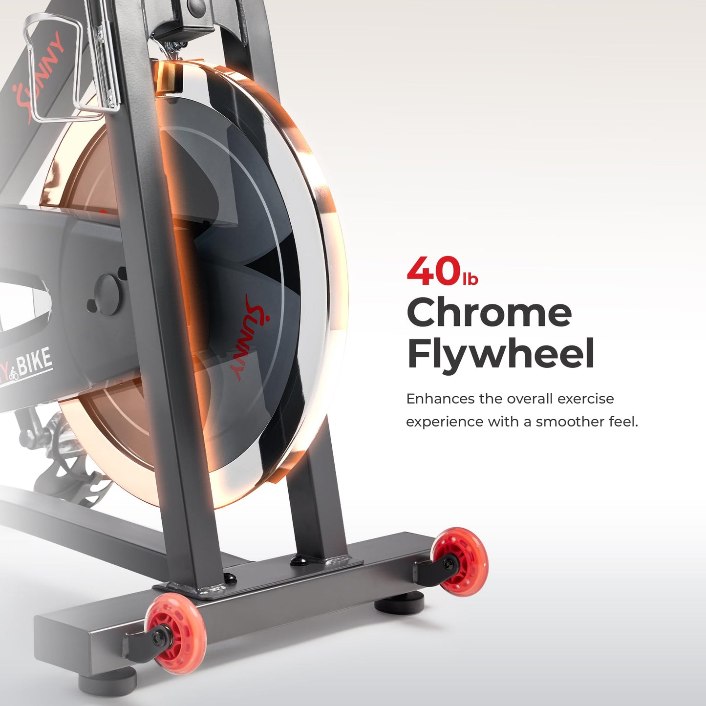 Sunny Health & Fitness Smart Pro Cycling Bike - 40lb Flywheel, Belt Drive, Bluetooth, SunnyFit App Compatible