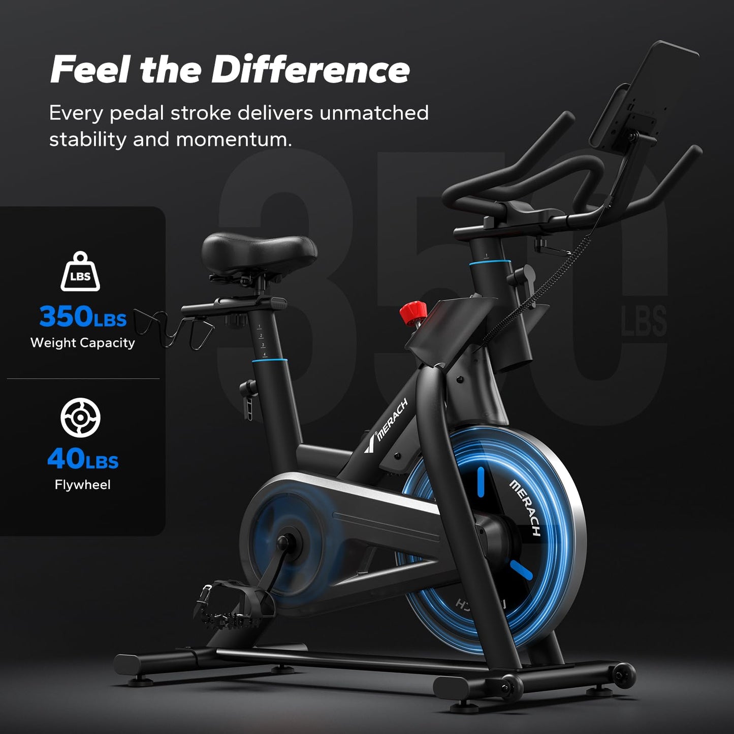 MERACH S29 Magnetic Exercise Bike – 350 lbs Capacity, Ultra-Quiet Operation, App Connectivity, Heavy-Duty Steel Frame