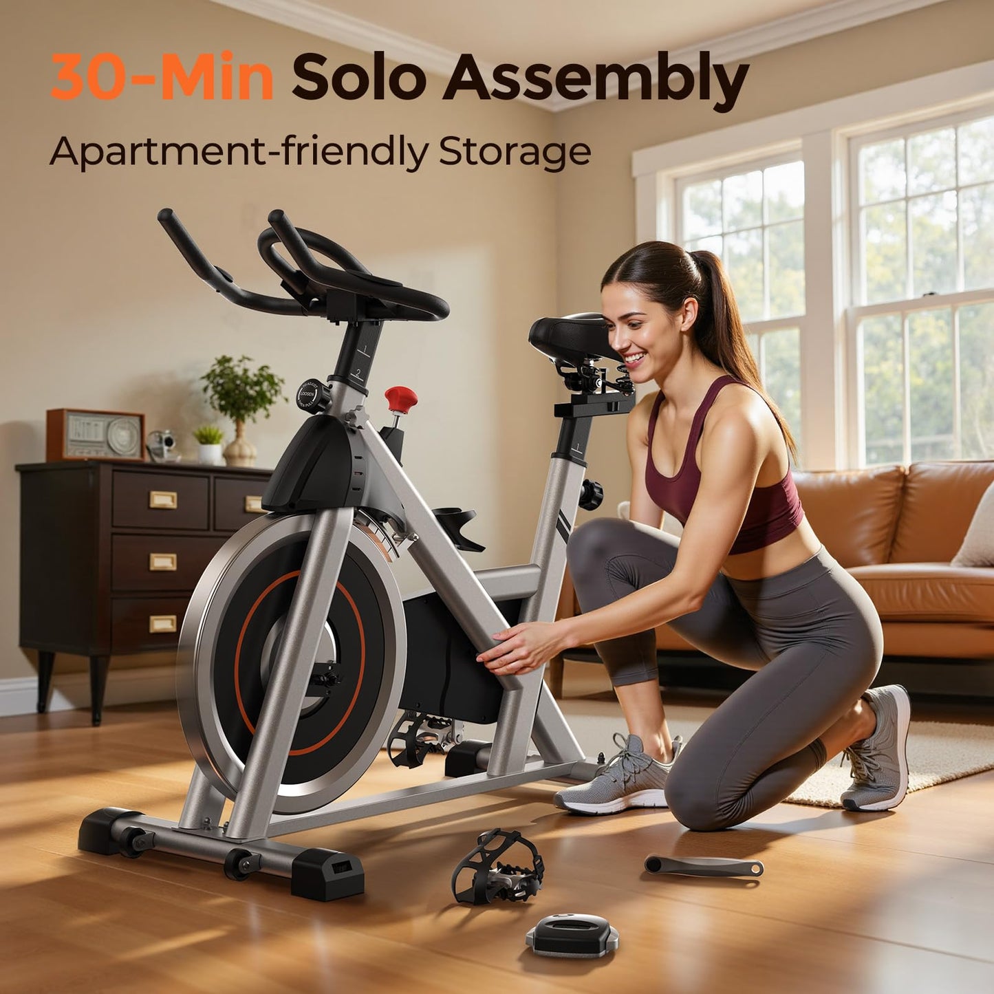 YOSUDA Magnetic Exercise Bike with App Support, 300 lbs Capacity, Ultra-Quiet Operation & Tablet Holder