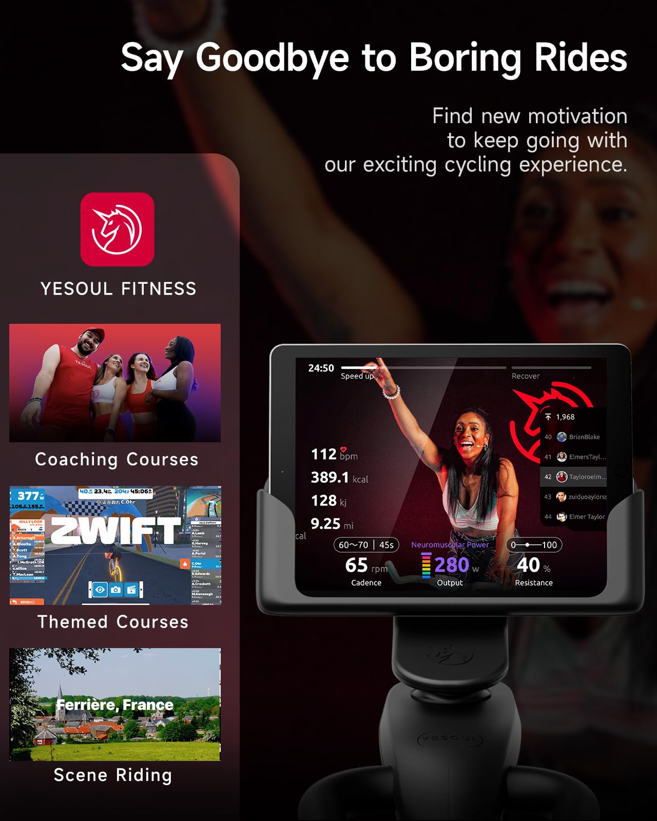 Yesoul S3 Smart Exercise Bike with Magnetic Resistance, Bluetooth Heart Rate Tracking & App Integration
