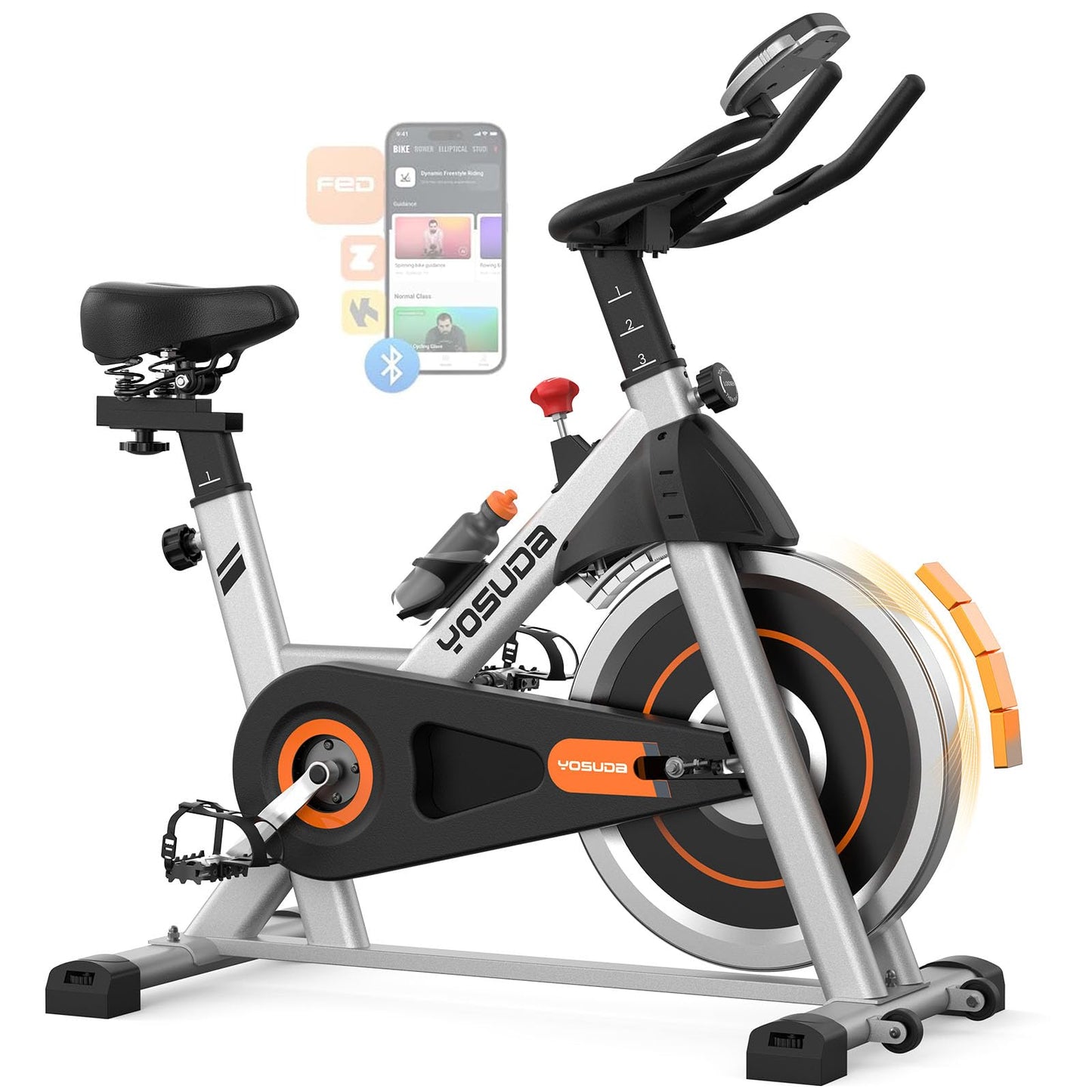 YOSUDA Magnetic Exercise Bike with App Support, 300 lbs Capacity, Ultra-Quiet Operation & Tablet Holder