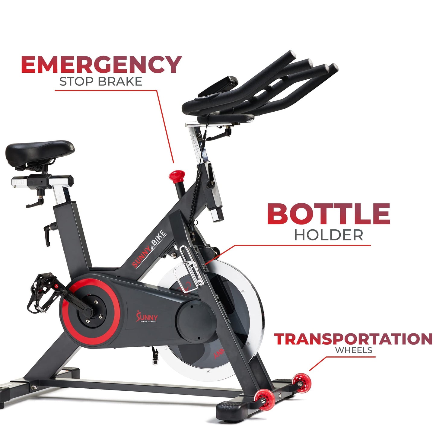 Sunny Health & Fitness Smart Indoor Cycling Bike with SunnyFit App & 44lb Flywheel