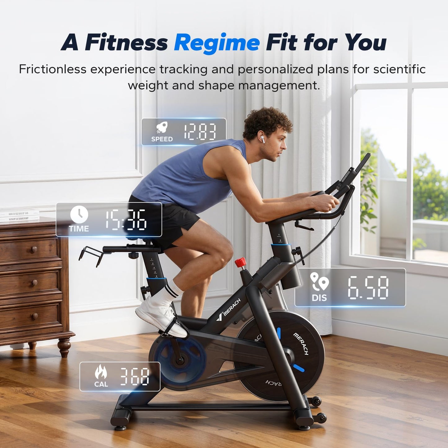 MERACH S29 Magnetic Exercise Bike – 350 lbs Capacity, Ultra-Quiet Operation, App Connectivity, Heavy-Duty Steel Frame