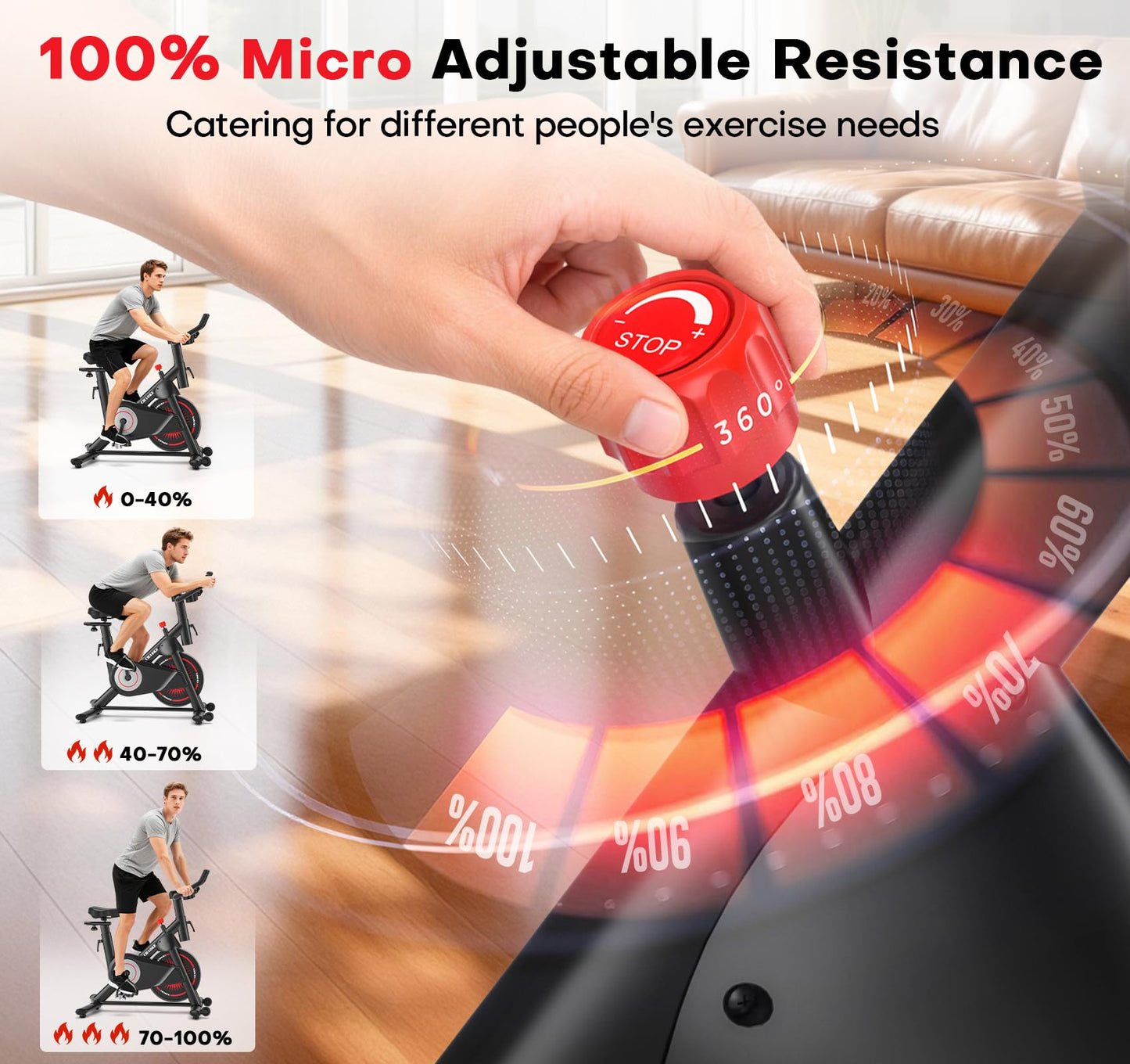 CHAOKE Magnetic Exercise Bike, 35 lbs Flywheel, App Compatible, 350 lbs Capacity, Digital Display