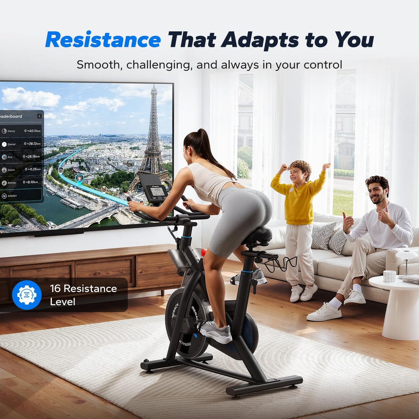 MERACH S29 Magnetic Exercise Bike – 350 lbs Capacity, Ultra-Quiet Operation, App Connectivity, Heavy-Duty Steel Frame